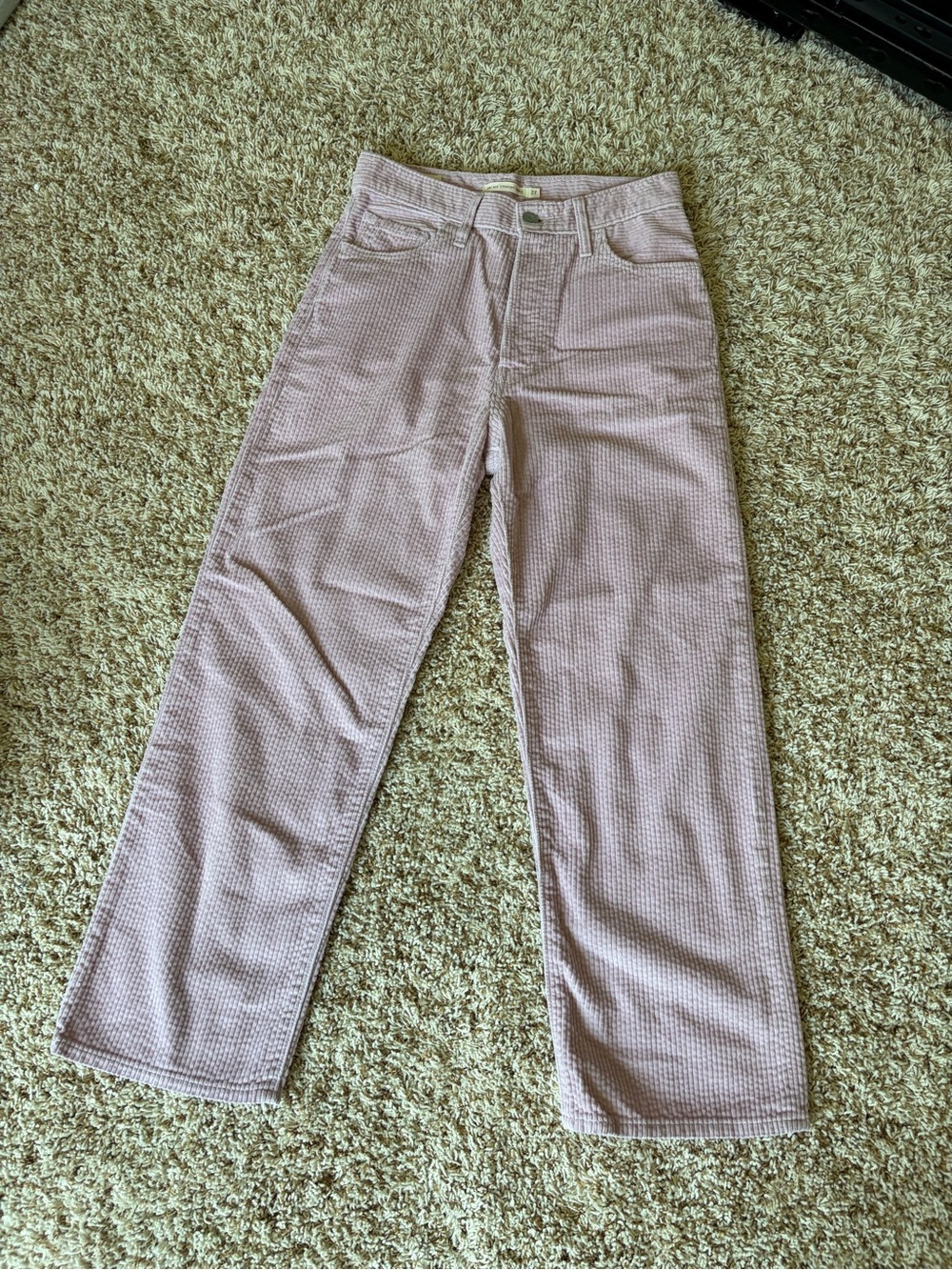 Levi’s High-Rise Lavender Women’s Corduroy Jeans - Straight Leg/Ankle Sz 27
